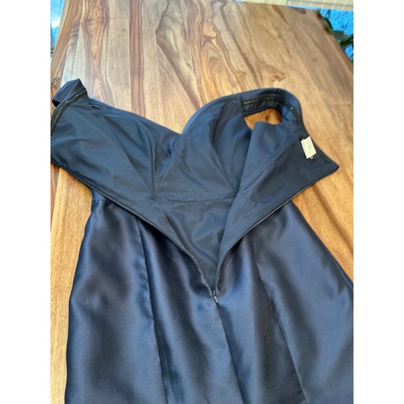 Alfred Sung Navy Midnight Blue Off The Shoulder Satin Gown Size 8 Evening Formal - Picture 15 of 15